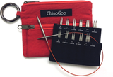 Chiaogoo TWIST Shorties Interchangeable Knitting Needle Point Tip Set (Red / Mini, Blue / Small, 2