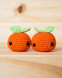 tiny rabbit hole bunny kam orange mandarin chinese new year cny 2020 kam crochet amigurumi safety eyes stuffing leaves