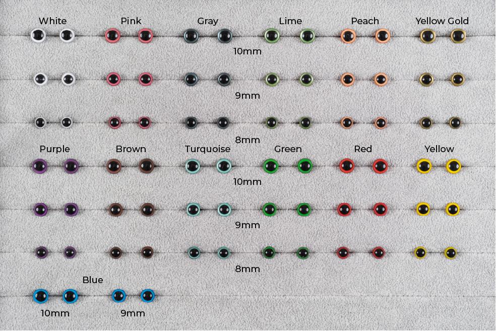 Tiny Rabbit Hole Coloured Safety Eyes with Round Pupil